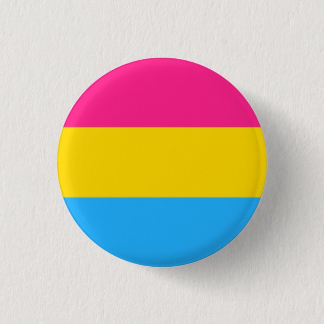 pan pansexual pride flag feminist resist 3 cm round badge (Front)
