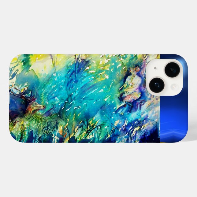 PAN PLAYING FLUTE AND DEER IN GREEN WOODLAND Case-Mate iPhone CASE (Back (Horizontal))