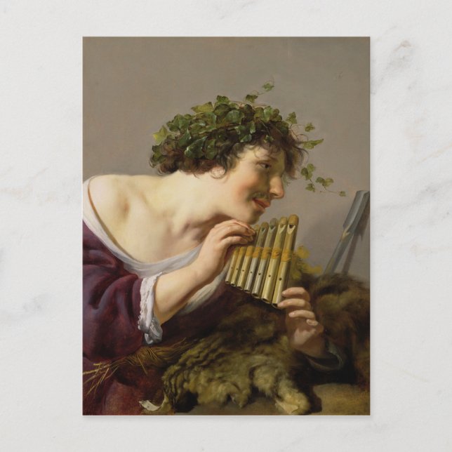 Pan Playing his Pipes Postcard (Front)