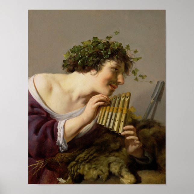 Pan Playing his Pipes Poster (Front)