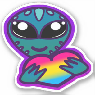 Pan Pride Alien Sticker
