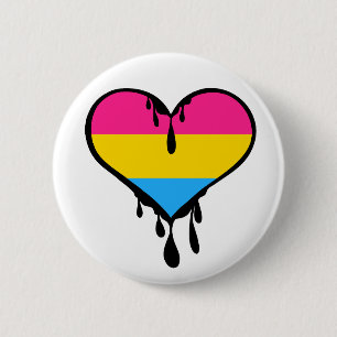 Pan Pride Dripping Heart 6 Cm Round Badge
