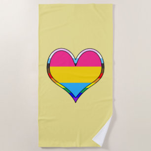 Pan Pride Heart Beach Towel