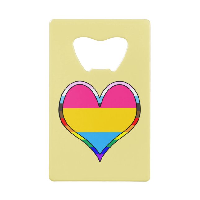 Pan Pride Heart Credit Card Bottle Opener (Front)