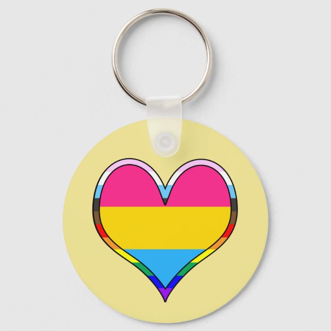 Pan Pride Heart Keychain (Front)