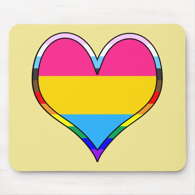 Pan Pride Heart Mouse Mat (Front)