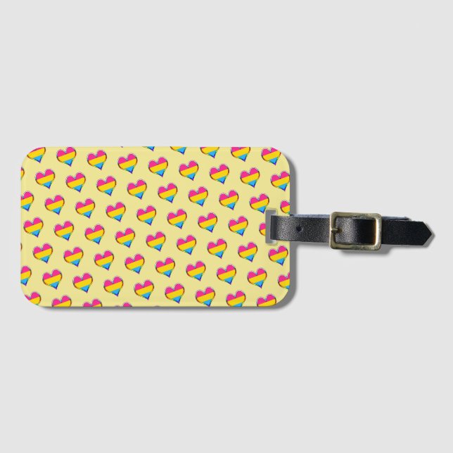 Pan Pride Heart Pattern Luggage Tag (Front Horizontal)