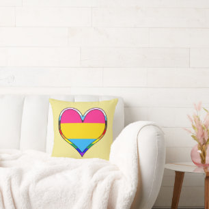 Pan Pride Heart Throw Pillow