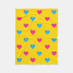 Pan Pride Hearts Fleece Blanket