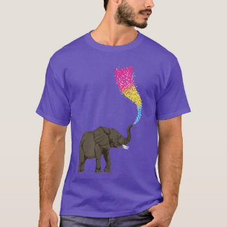 Pan Pride Month Panseual Flag Elephant Queer LGBT  T-Shirt