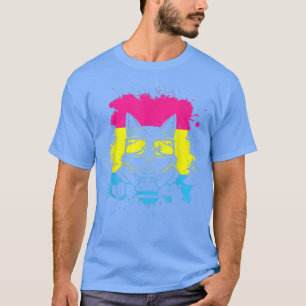 Pan Pride Month Pansexual Cat DJ Funny LGBT Pansex T-Shirt