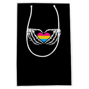Pan Pride Skeleton Halloween Pan Goth Heart Medium Gift Bag