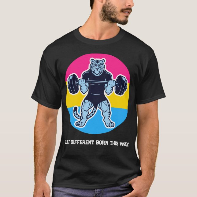 Pan Pride Tiger Lifter Gym Shirt — Born This Way (Front)