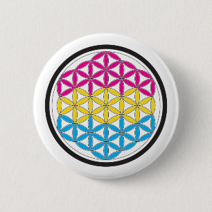 pan sacred geometry 6 cm round badge