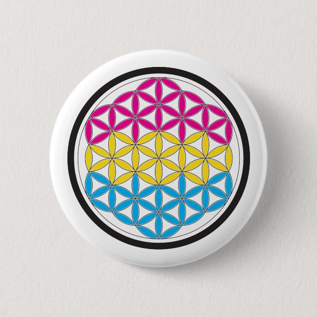 pan sacred geometry 6 cm round badge (Front)