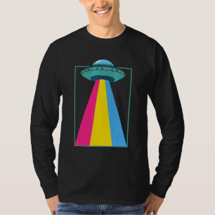 Pan Ufo Abduction Pansexual Pride Rainbow Lgbtqia  T-Shirt