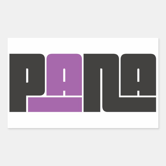 Pana Black and Purple Rectangular Sticker (Front)