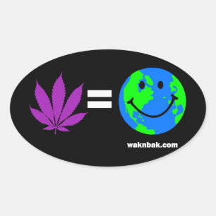 Panacea = Happy Earth Oval Sticker