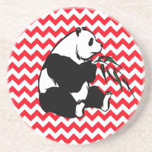 Panada on Fire Engine Red Chevron Coaster