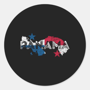 Panaian Map And Flag Distressed Panama Classic Round Sticker