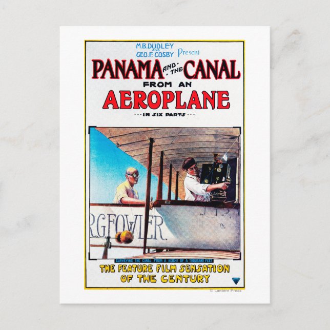 Panama and the Canal Aeroplane Movie Promo Poster Postcard (Front)