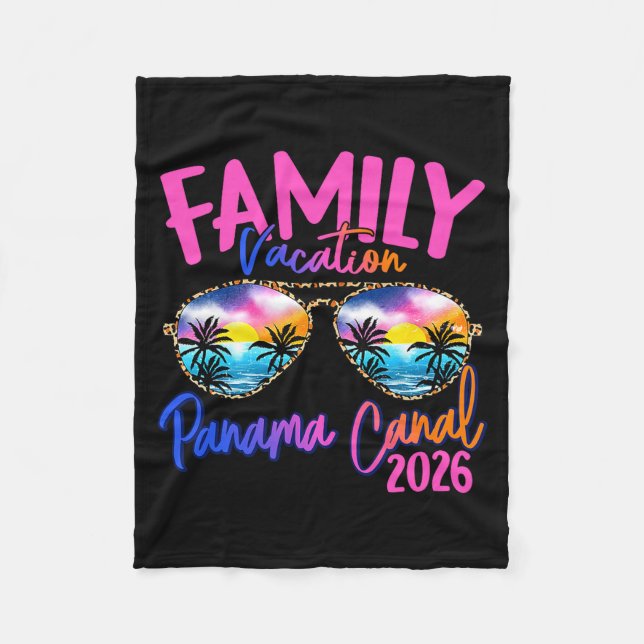 Panama C Vacation 2026 Souvenir Matching Family Gr Fleece Blanket (Front)