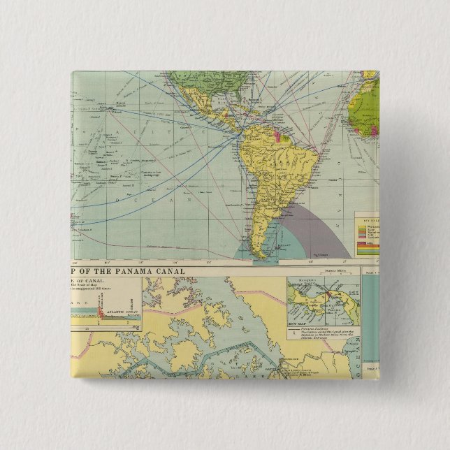 Panama Canal 15 Cm Square Badge (Front)