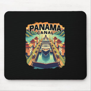 Panama Canal Cruise Trip Boat Ship Vintage Graphic Mouse Mat