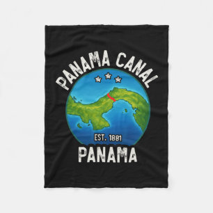 Panama Canal Est.1881 Fleece Blanket