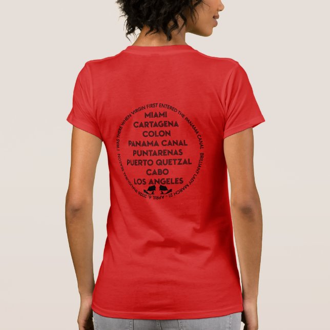 Panama Canal First Time Back Black T-Shirt (Back)