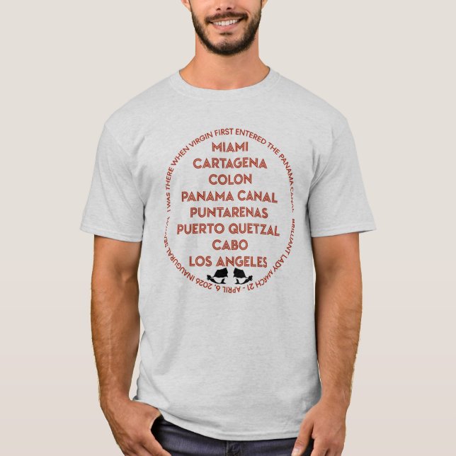 Panama Canal First Time Red T-Shirt (Front)