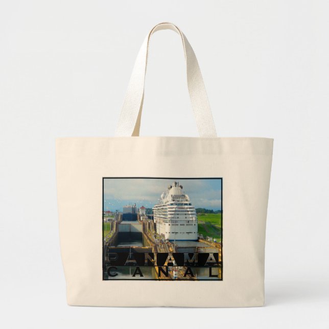 Panama Canal Large Tote Bag (Front)