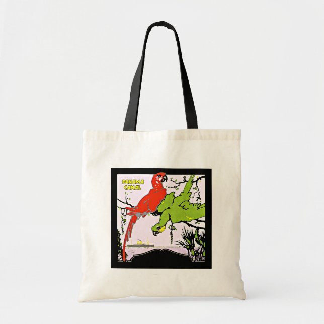 Panama Canal Macaws Vintage Travel Tote Bag (Front)