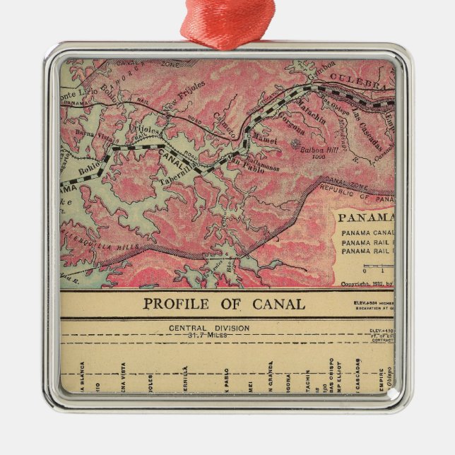 Panama Canal Metal Tree Decoration (Front)