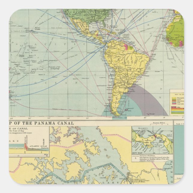 Panama Canal Square Sticker (Front)