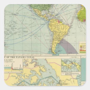 Panama Canal Square Sticker