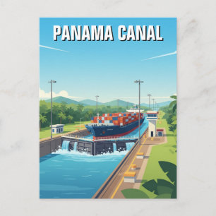 Panama Canal Travel Postcard