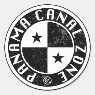 Panama Canal Zone Circle Design Classic Round Sticker