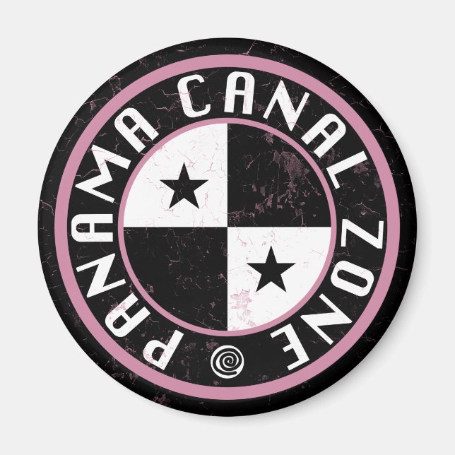Panama Canal Zone Circle Design Magnet (Front)