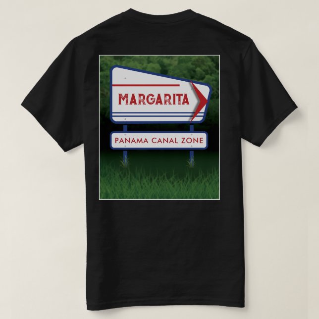 Panama Canal Zone Vintage Sign T-Shirt (Design Back)