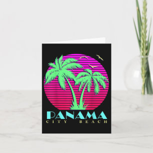 Panama City Beach 80s Palm Trees Summer Sunset Sun Card