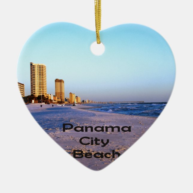 Panama City Beach Ceramic Tree Decoration (Front)