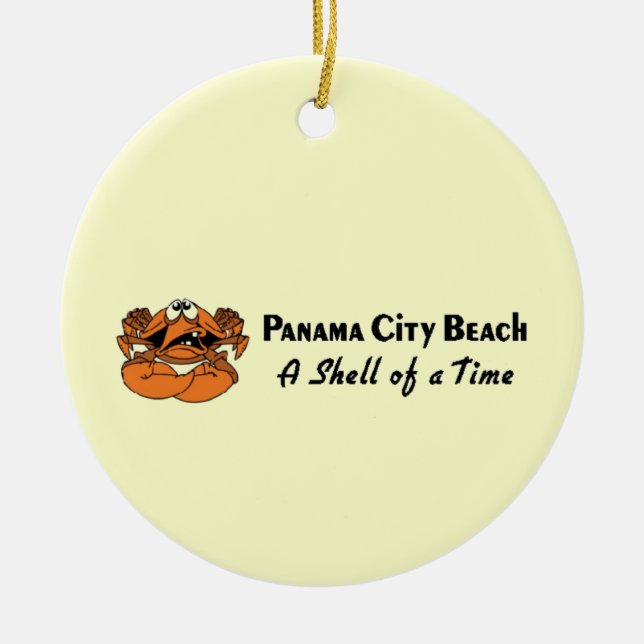 Panama City Beach Crab Ceramic Tree Decoration (Front)