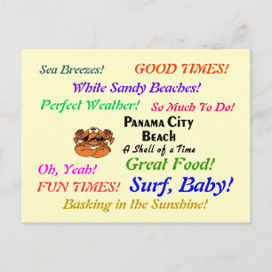 Panama City Beach Crab Postcard