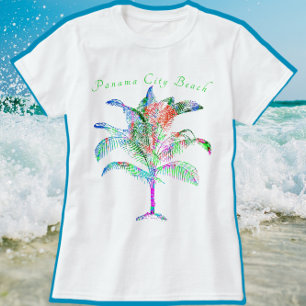 Panama City Beach Florida Colorful Bright Palm T-S T-Shirt