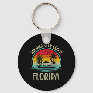 Panama City Beach Florida Palm Tree Family Summer Key Ring