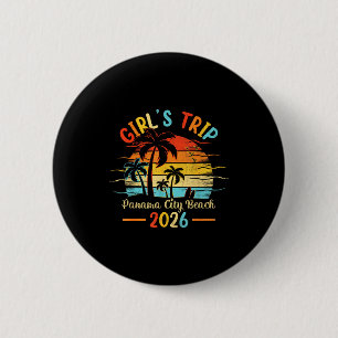 Panama city beach florida palm tree sunset girls 6 cm round badge