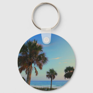 Panama City Beach, Florida palm trees Key Ring