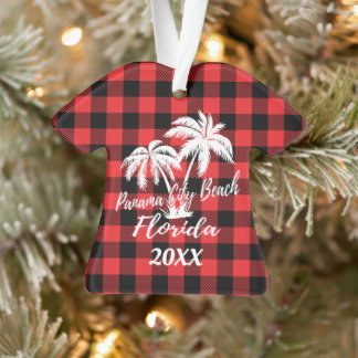 Panama City Beach Florida Palm Trees Personalised Ornament