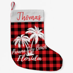 Panama City Beach Florida Palm Trees Small Christmas Stocking